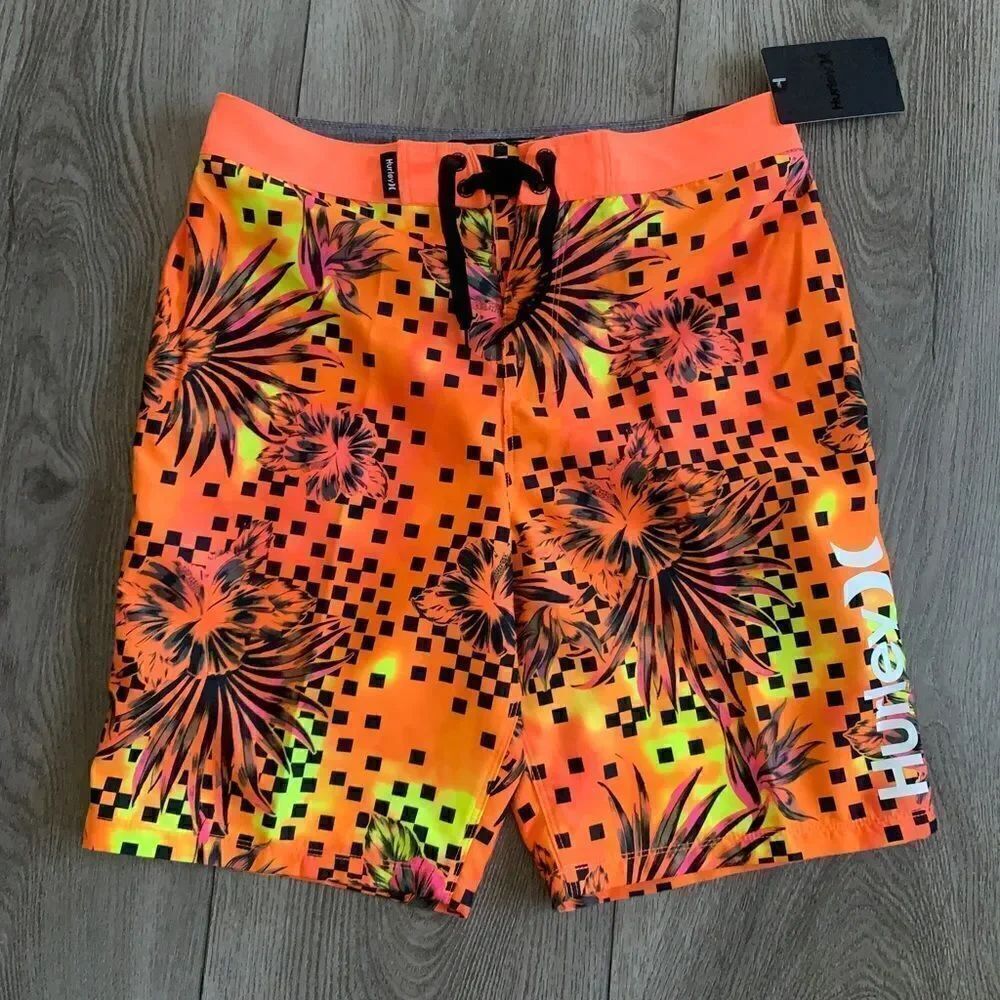 Hurley bright mango boys swim shorts. Very beautiful bright colors